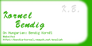 kornel bendig business card